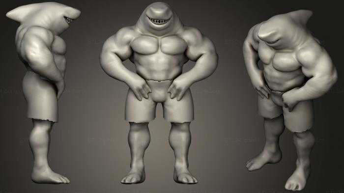 Figurines heroes, monsters and demons (SHARK GOD nanaue, STKM_1154) 3D models for cnc